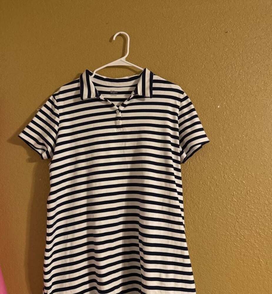 Kim Rogers Striped Mesh Mini Dress